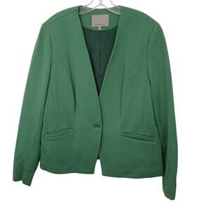 Vintag Kelly Green Jacket Blazer 16W Office Business Boxy Irish St Patrick Party